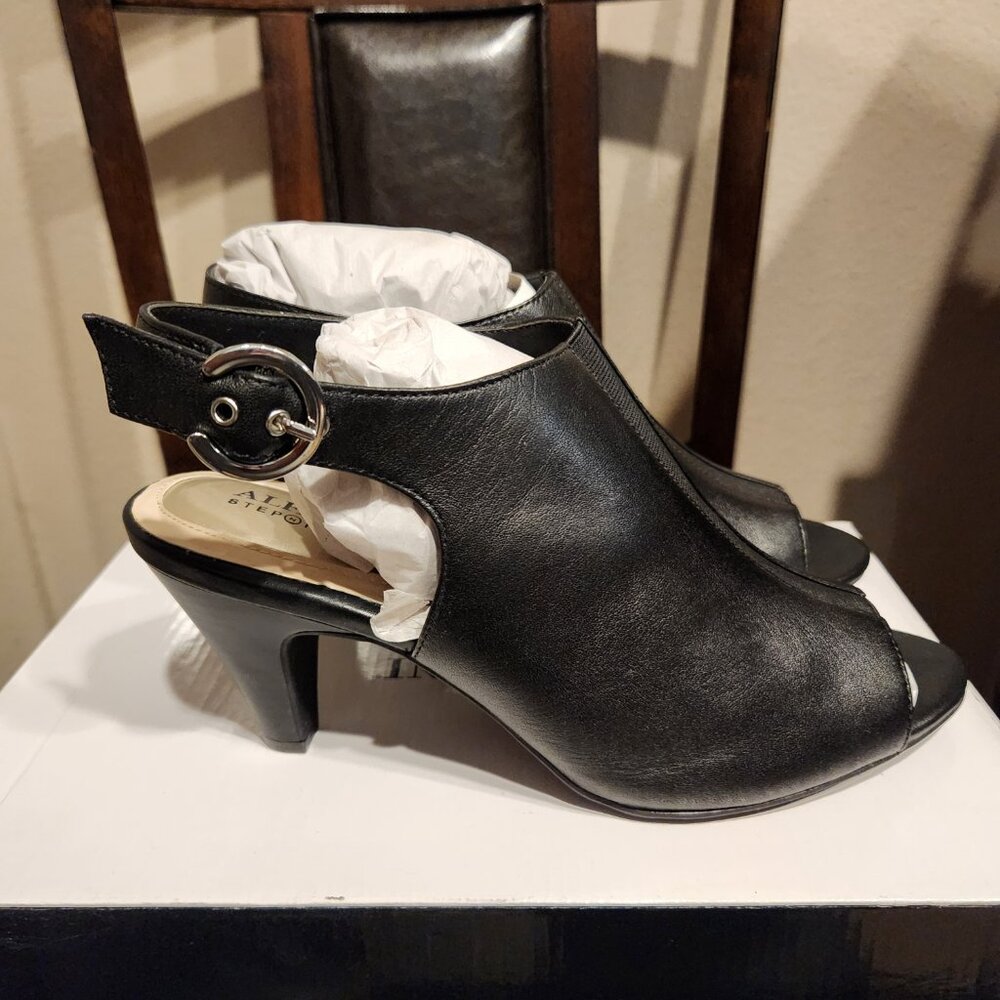 Alfani Womens Jalenne Leather Peep Toe Casual Ankle - Sz 9.5M